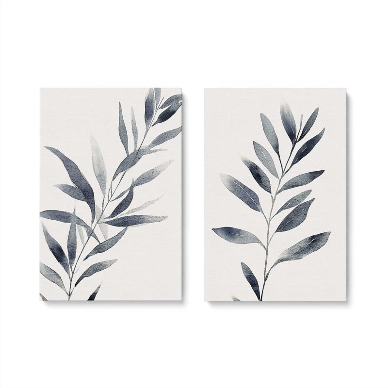 2 - Pieces, Wrapped Canvas, 18" H x 12" W x 1.25" D, Blue