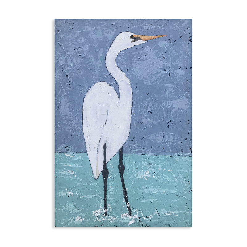 «Sea Heron», art mural sur toile par Jade Reynolds, H 45 po x l 30 po