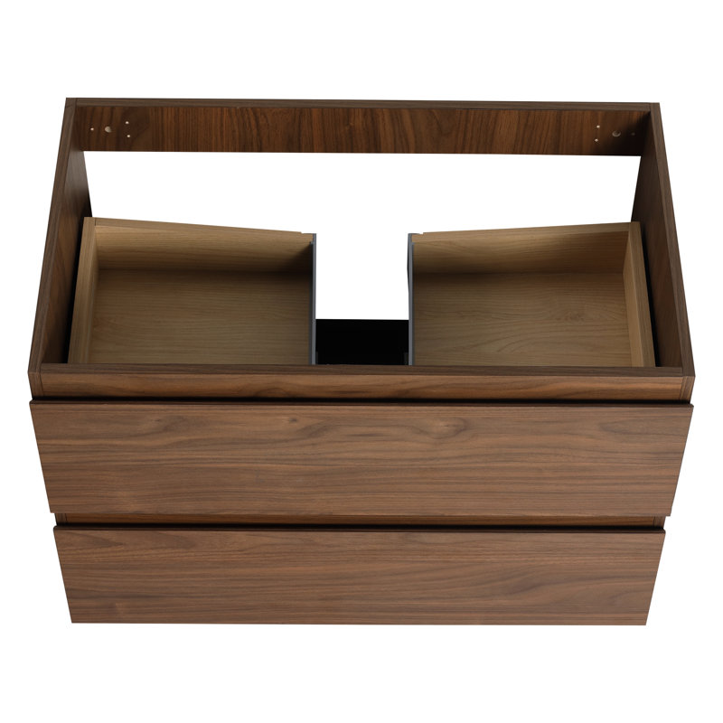 Meuble-lavabo brun en chêne 30 po - avec une apparence élégante et des glissières à extension de couleur spacieuses, Noyer