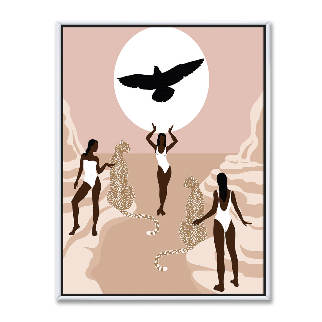 " Empowered Cosmic Women Geometric Goddess Series Black And Red III " East Urban Home