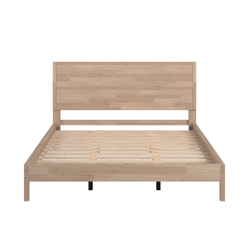 Ismail Danish-Inspired Modern Platform Bed, Natural, Queen