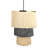 18"W  Cheyanna Cream and Gray Fringe Pendant Light