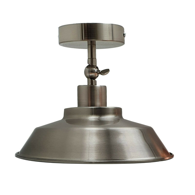 Bolduc Semi Flush Mount, Satin Nickel