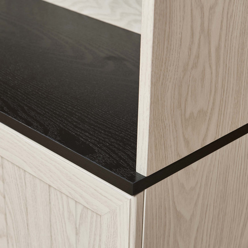 Armoire de rangement polyvalente à 5 niveaux avec portes de grange et tablettes réglables, Blanc
