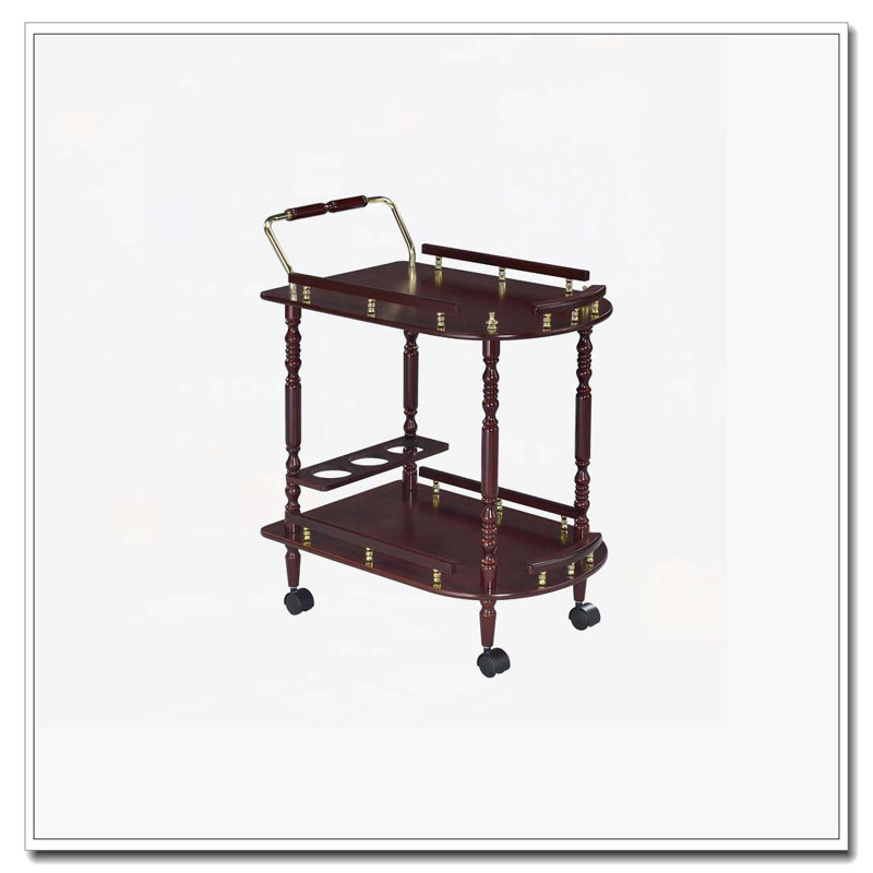 Merlot and Brass 2-shelf Serving Cart