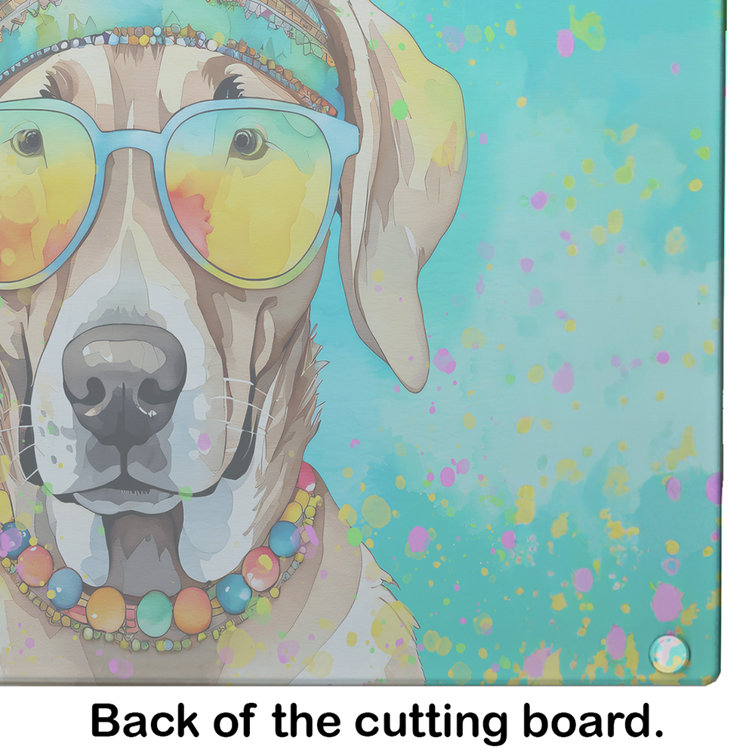 Caroline's Treasures Weimaraner Hippie Dawg Glass Cutting Board Large 