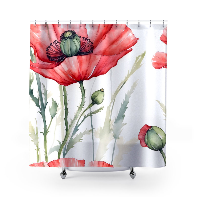 Rideau de douche Morrow Poppy Flowers