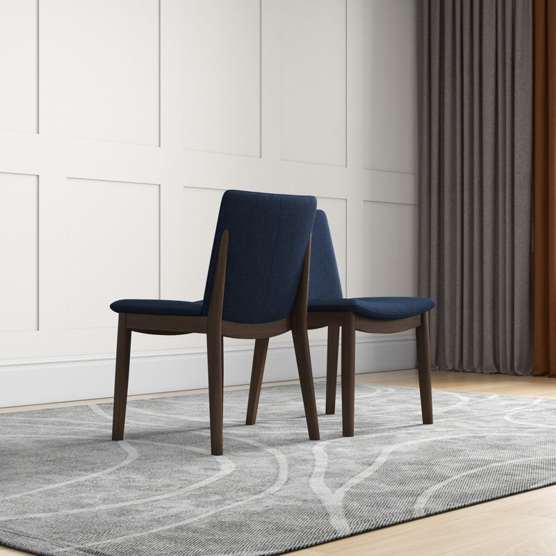 Barriento 18.9'' H Upholstered Parsons Chair, Blue Linen