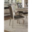 2 pièces de chaises d'appoint avec revêtement en similicuir gris, structure en bois avec boutons en cristal et argent, idéal pour la salle à manger, style transitionnel sur cadre traditionnel