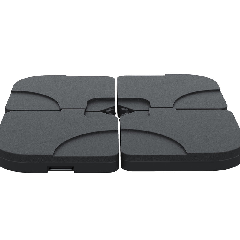 Support de parasol robuste à 4 porte-parapluies, capacité de 158 lb, noir, plastique, protégé, bec de remplissage facile, poignée de transport portable