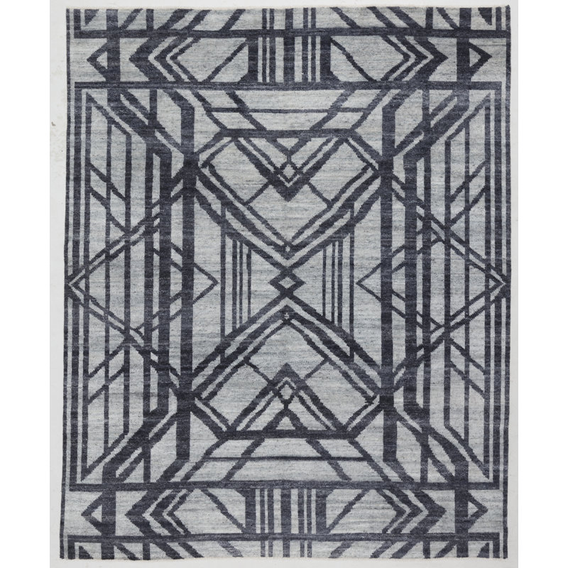 Hand Knotted Geometric Rug