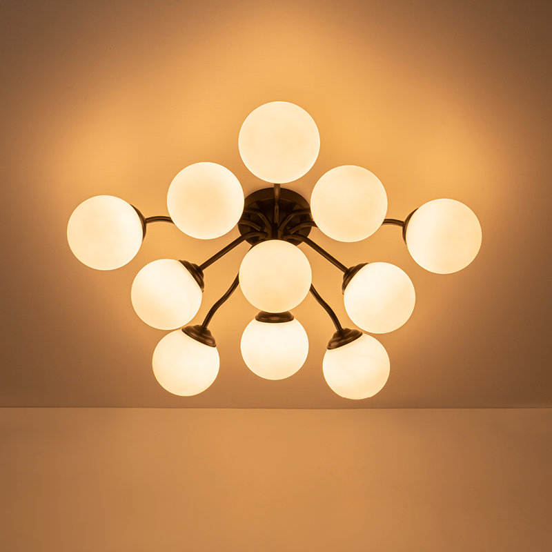 Plafonnier semi-encastré Honniball, 11 lumières, Noir