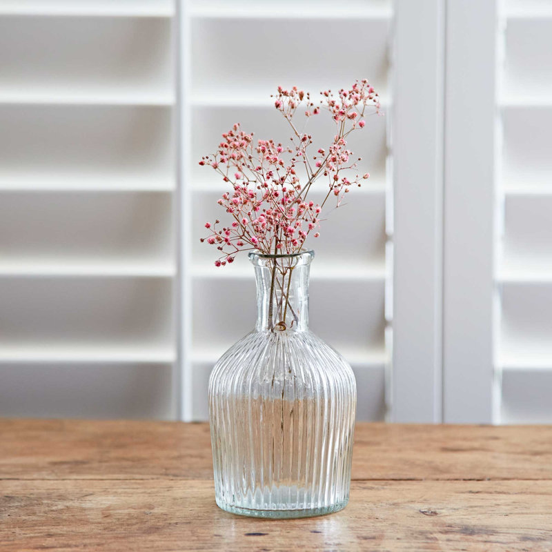 Small Rippled Glass Bottle Vase