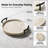 13" Round Decorative Wood Tray With Handles Whitewashed Farmhouse Home Decor