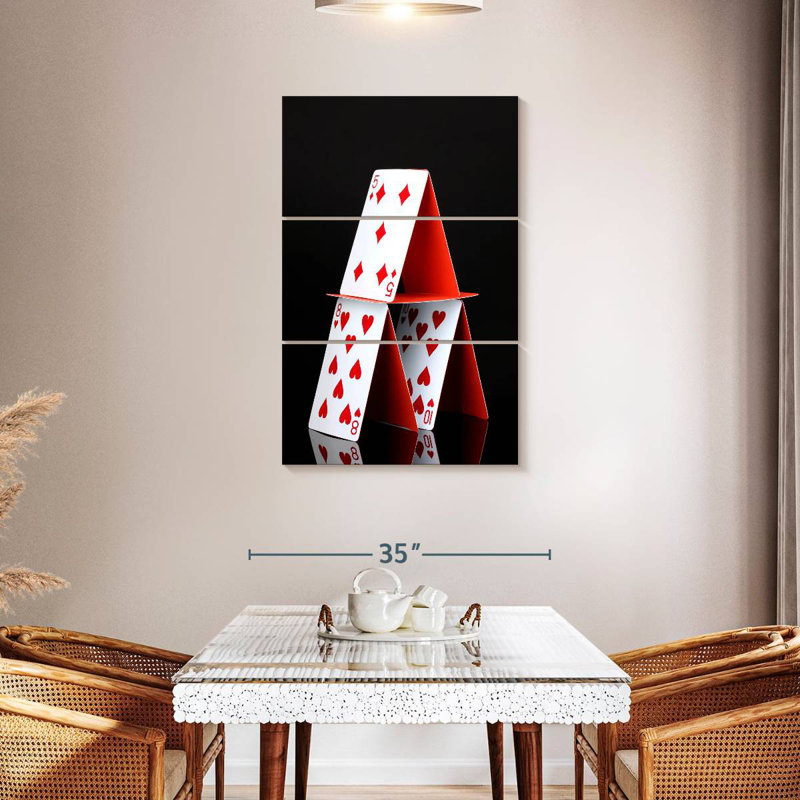 Cartes à jouer empilées Senne, H 45 po x l 28 po