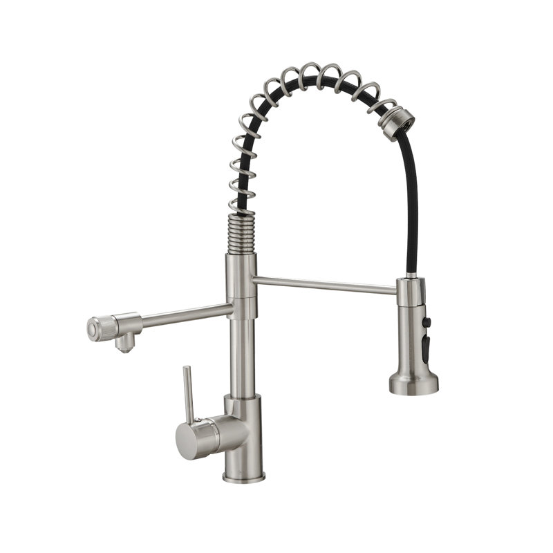 Robinet de cuisine à poignée simple Topcraft, Nickel brossé