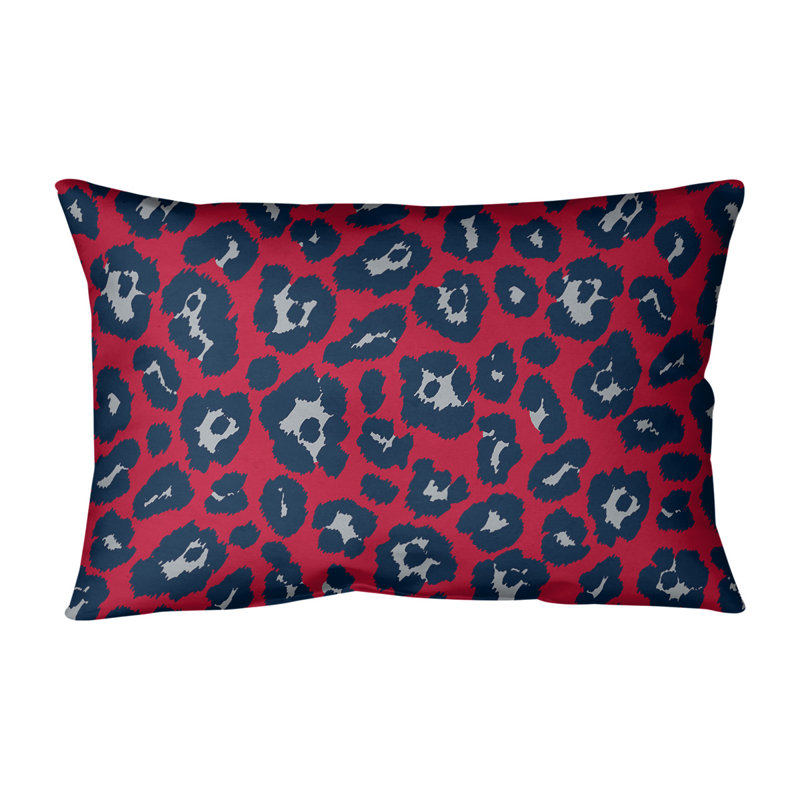 Housse de coussin rectangulaire pour le football New England, Rouge, Faux lin