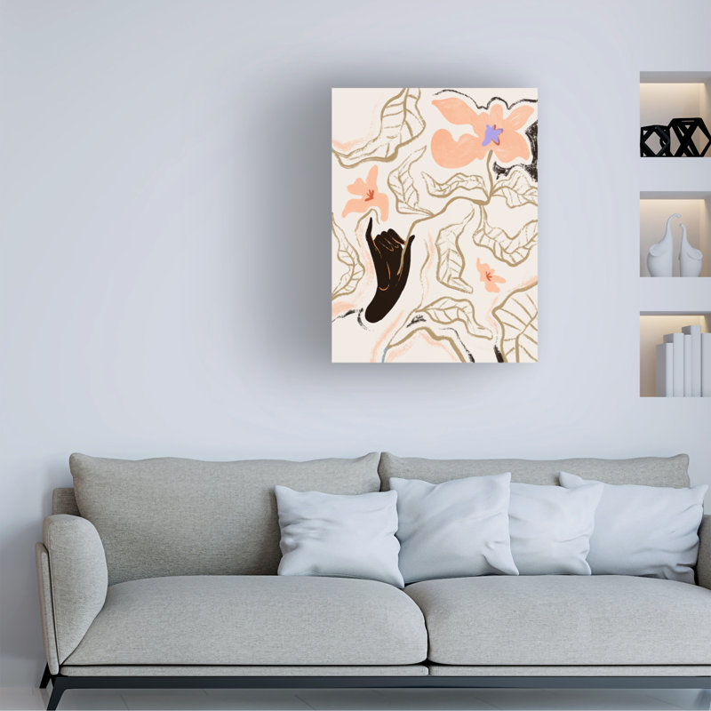 Fleur sur toile par Arty Guava, H 19 po x l 14 po x P 2 po