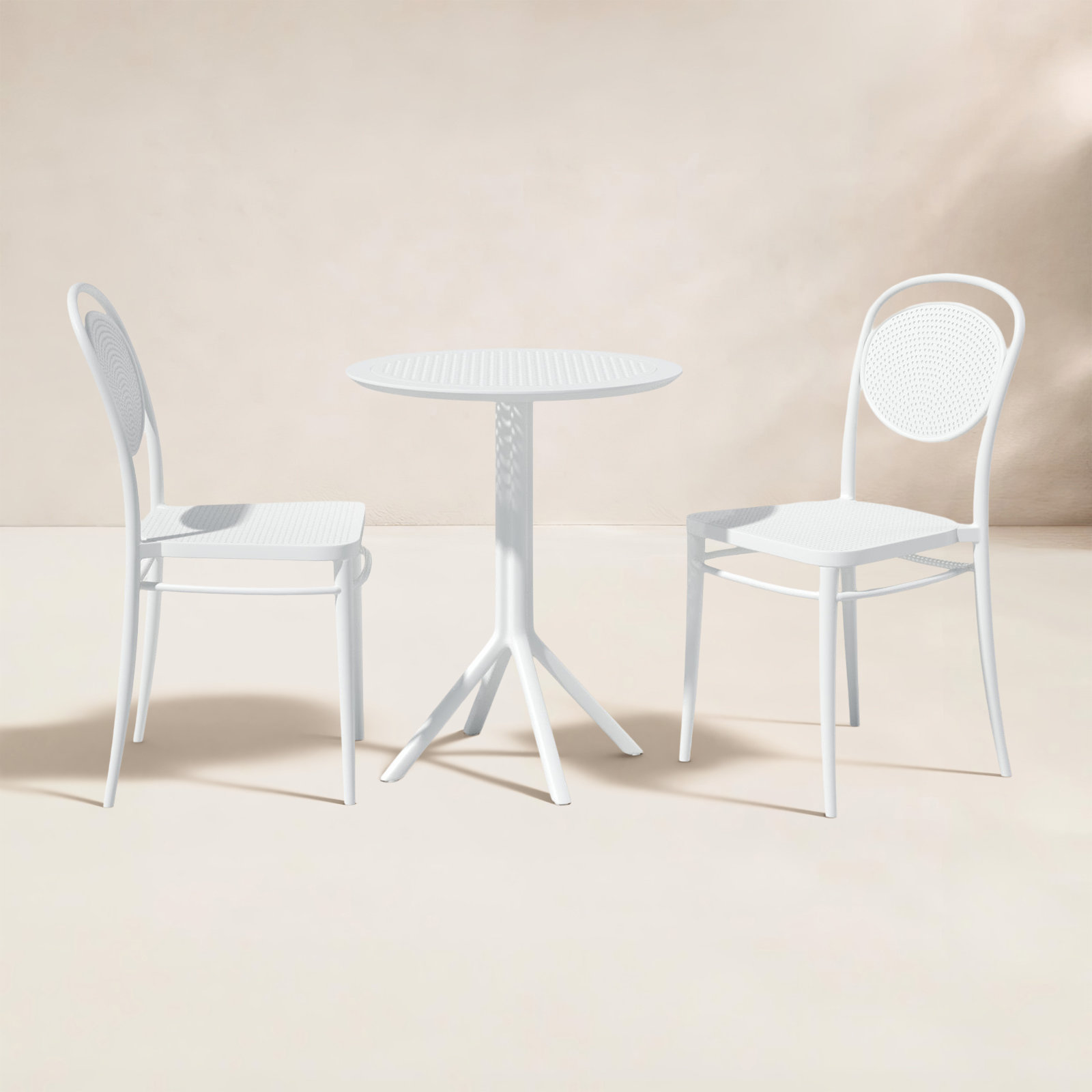 Farrah 24" Patio Bistro Set, White