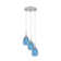Array 3 Light Cord Hung Cluster Pendalier With 5" Turquoise Fusion Glass