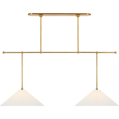 Soren 54" Extended Drop Linear Chandelier with Silk Pleated Shades