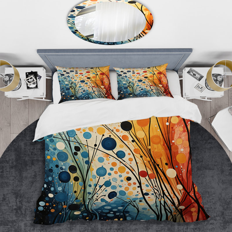 Ensemble de housse de couette en microfibre / polyester Colorful Mid Century