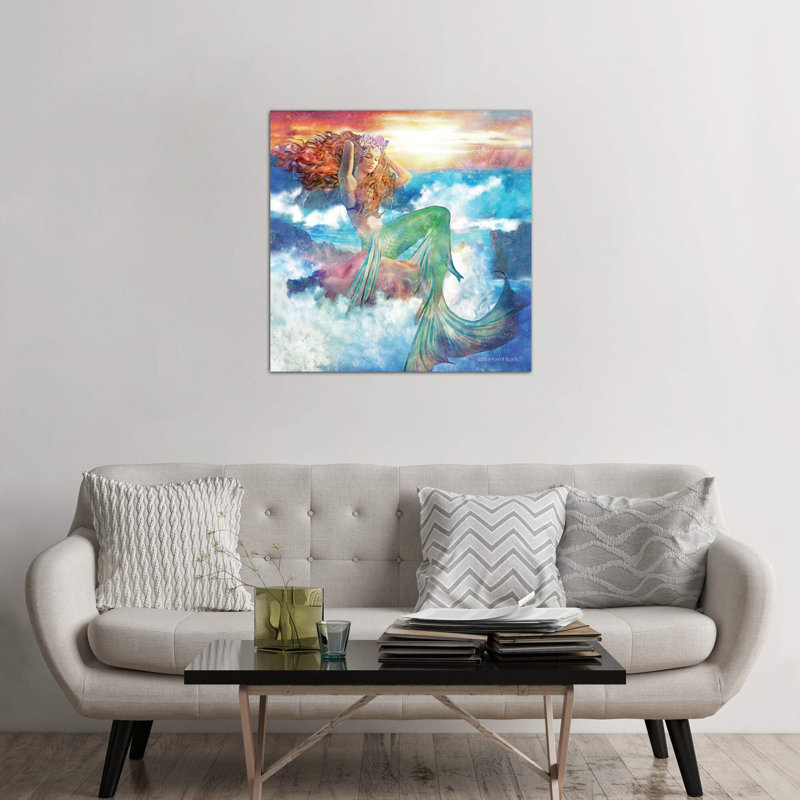 Sunset Mermaid by Bluebird Barn - Print on Canvas, No Frame, 30.48 cm H x 30.48 cm W