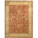 High-Quality Hand-Knotted Wine And Cream Area Rug