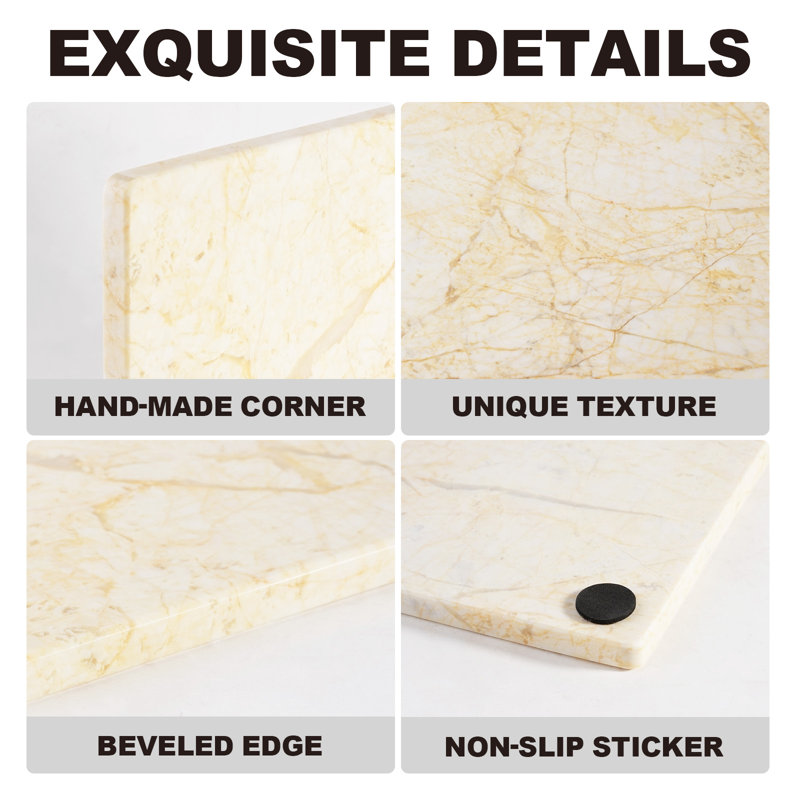 Rectangle Natural Marble Cutting Board, Yellow River