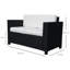 130cm Wide Rectangle Wicker Loveseat with Cushions-627510774