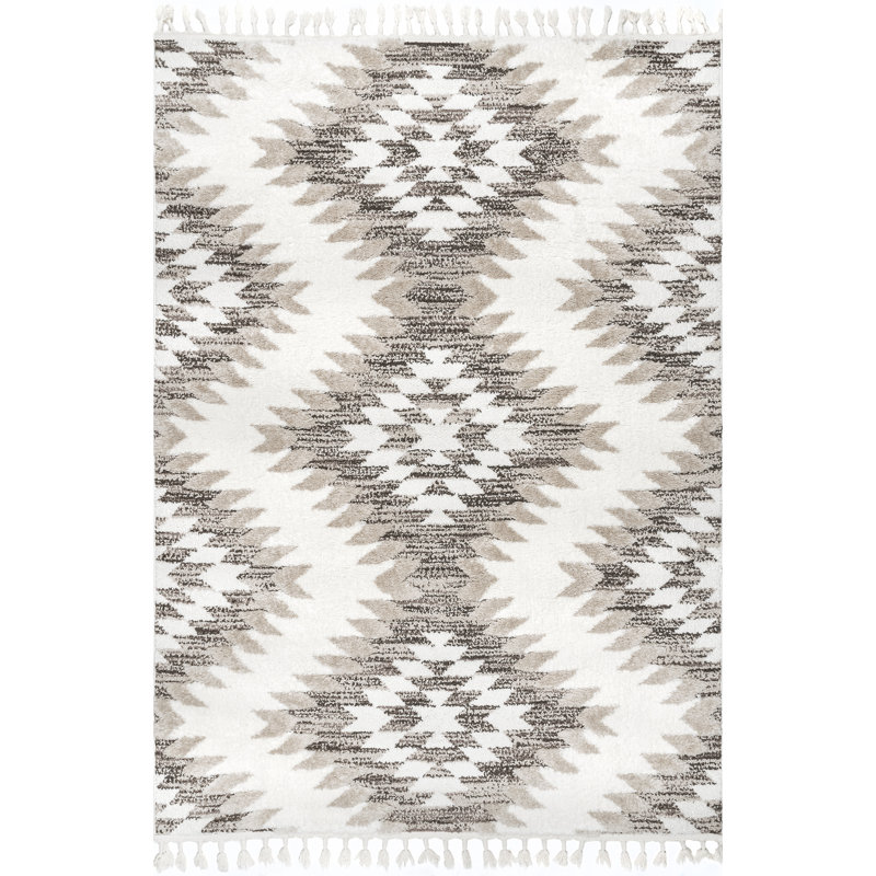 Katrina Southwestern Performance Beige/Ivory Rug, Rectangle 6'7" x 9'8"