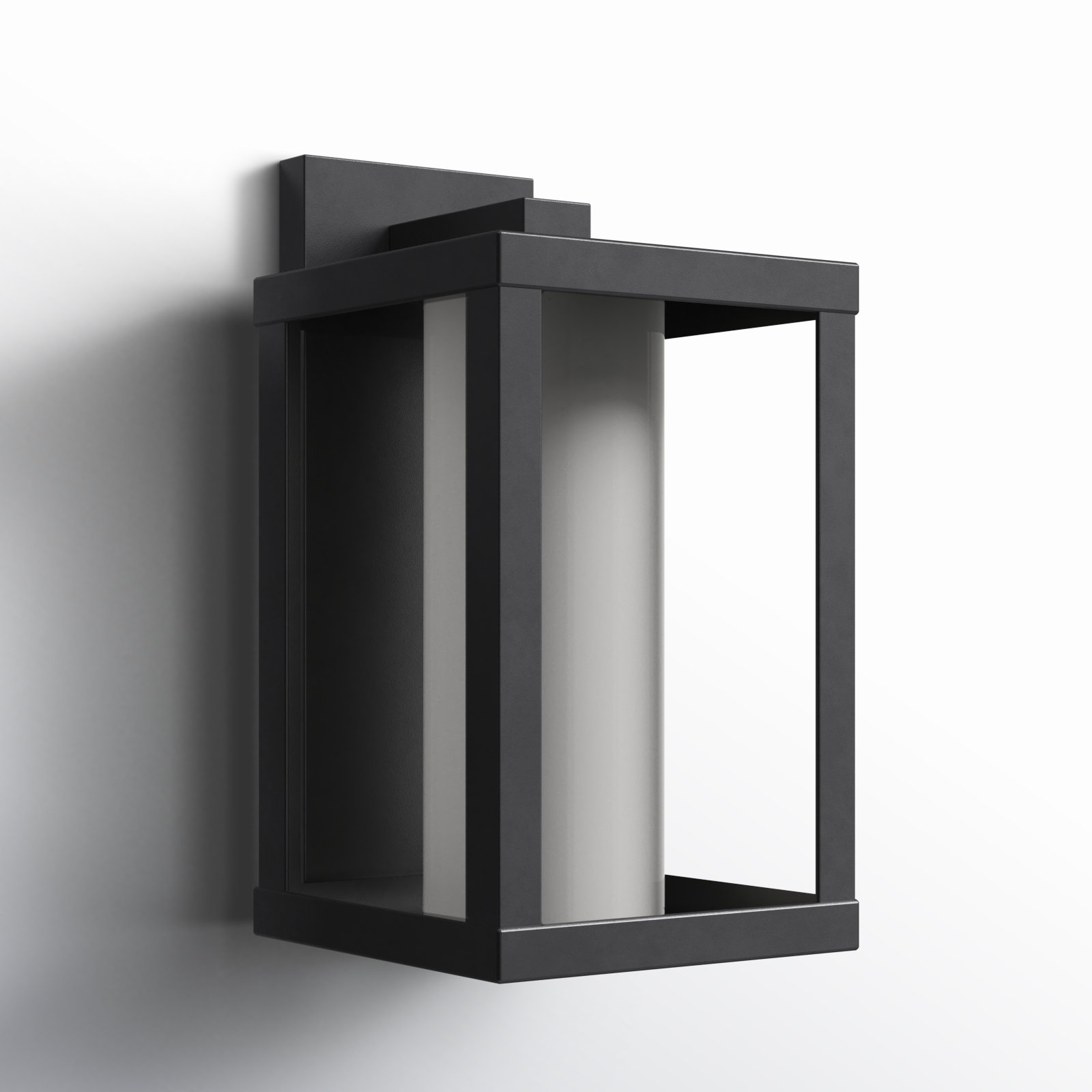 Angola Black Outdoor Wall Lantern, 12" H x 6.7" W x 5.9" D
