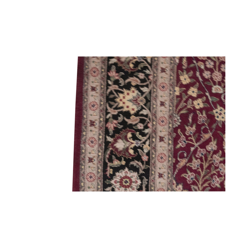 Hand-Knotted High-Quality Wine and Navy Area Rug