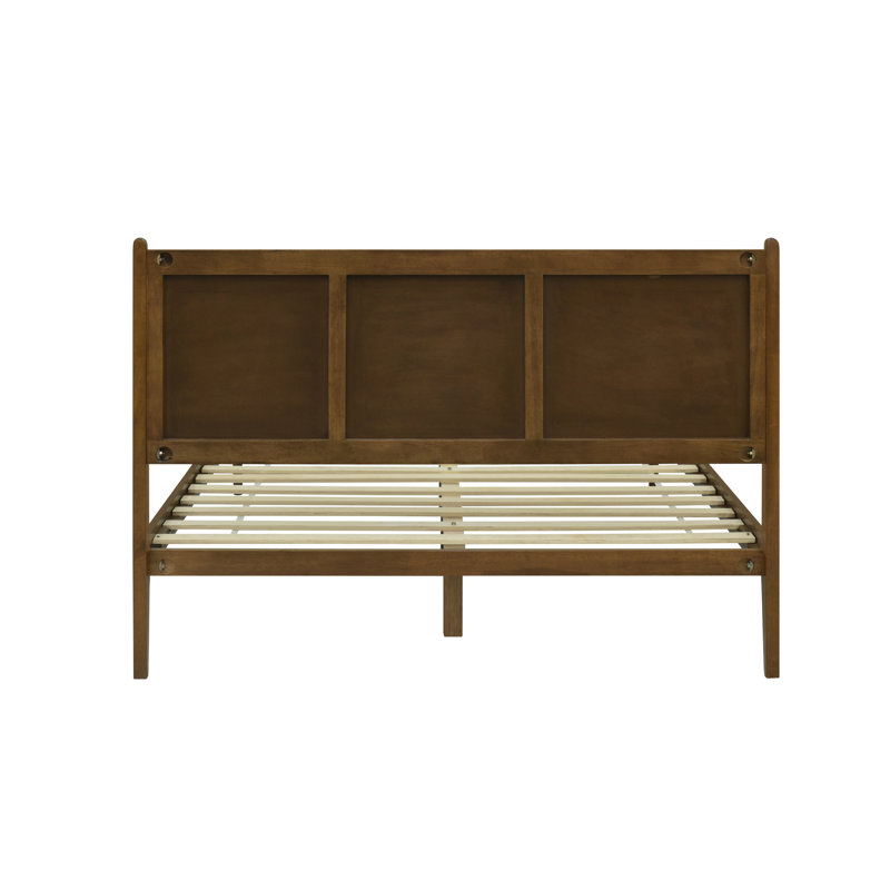 Aisen Solid Wood Panel Headboard Bed Frame - Thumbnail 3