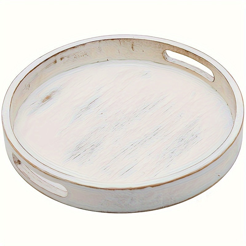 Table basse ronde avec plateau décoratif en bois pour repose-pieds