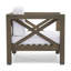 Chaise moderne du milieu du siècle, bois, gris et blanc - Bonnet style club élégant, sans manches
