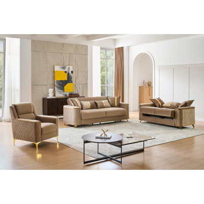 Sombir 3 - Piece Living Room Set