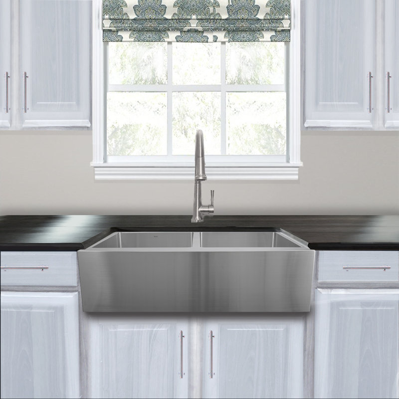 Pro Series 33'' L Stainless Steel Double Basin Kitchen Sink