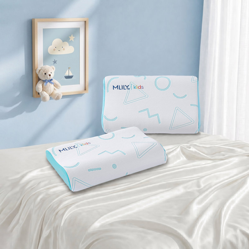 Oreiller réglable en mousse viscoélastique pour enfants, Bleu