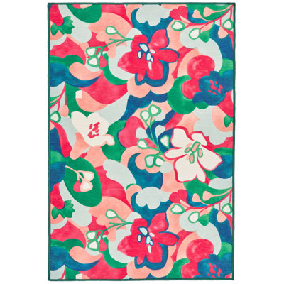 Dreamy Daisies Multi Machine Printed Washable Rug