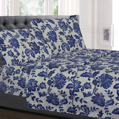 Tuscany Floral Printed Microfiber Sheet Set