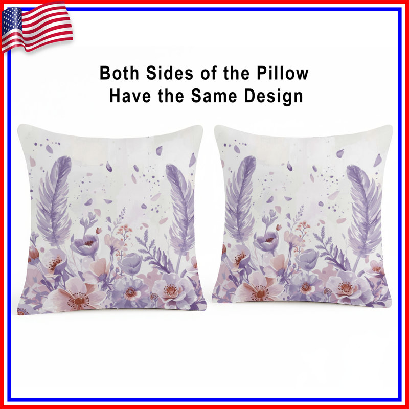 Coussins décoratifs mauves, 26 x 26 pouces