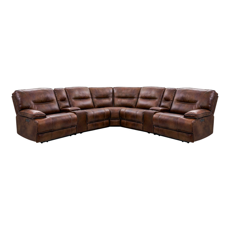 Canapé modulaire inclinable en cuir 130,5 po