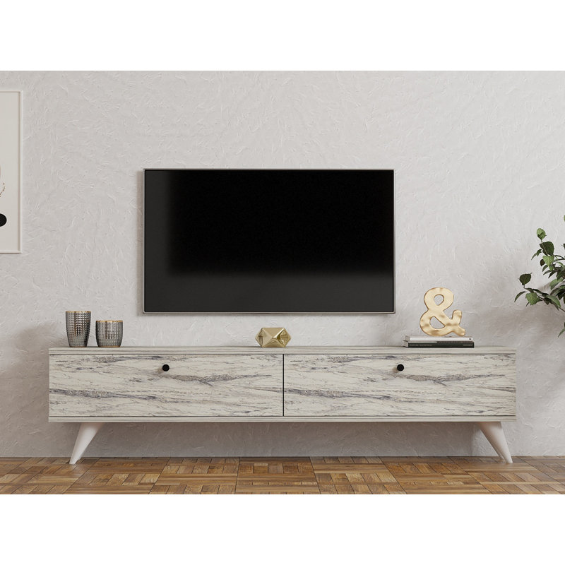 Puqa Design Unfinished TV Stand for TVs up to 70", Grey