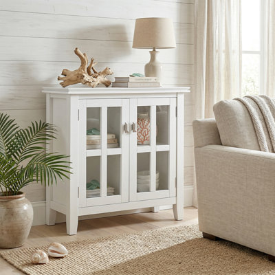 Armoire de rangement transitionnelle en bois massif l 30 po avec portes réglables Artisan