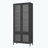 Large Metal Storage Cabinet Display Cabinet, Waffle-Grids Tempered Glass-785897833