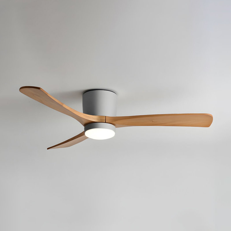 Nordic 42" Low Profile Flush Mount Weakley with Remote Control and LED Light Kit, 3 Real Wood Blades, 6-Speed DC Motor, 3 Adjustable Color Temperatures