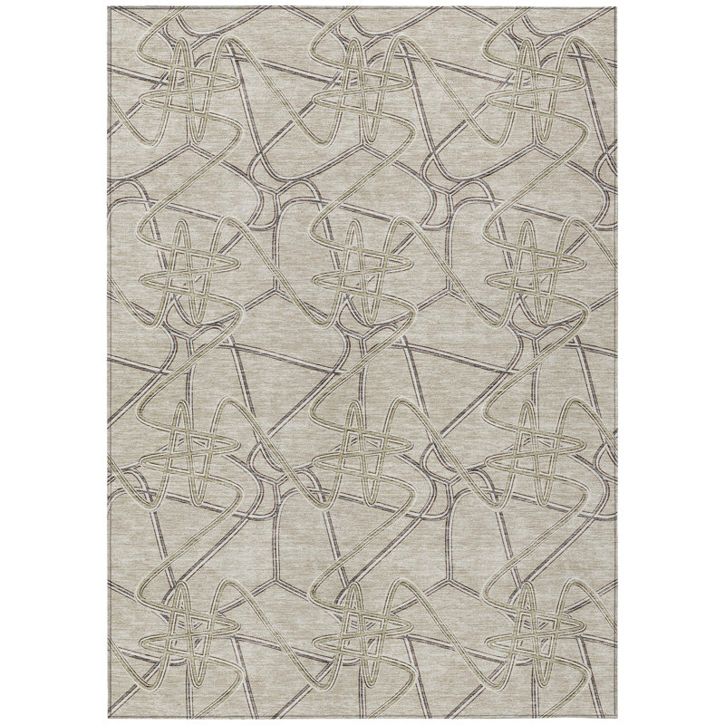  Aleg Area Rug with Non-Slip Backing, Rectangle 3' x 5'