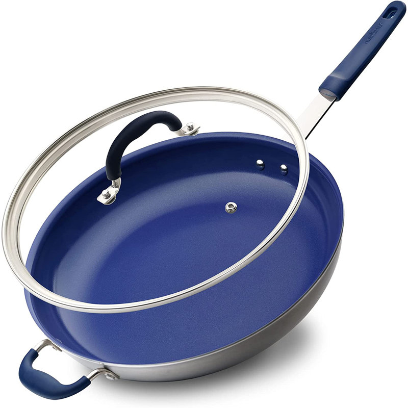 NutriChef Ceramic Non-Stick Omelette Pan with Lid