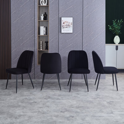 Barez Velvet/Suede Upholstered Armless Dining Chair with Adjustable Feet